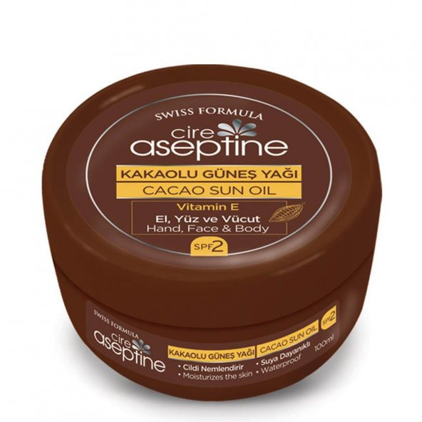 Cire Aseptine Güneş Yağı  100ml Kakaolu El, Yüz Ve Vücut Spf2 ürün görseli 1