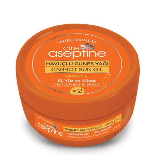 Cire Aseptine Güneş Yağı  100ml Havuçlu El, Yüz Ve Vücut Spf2 ürün görseli 1