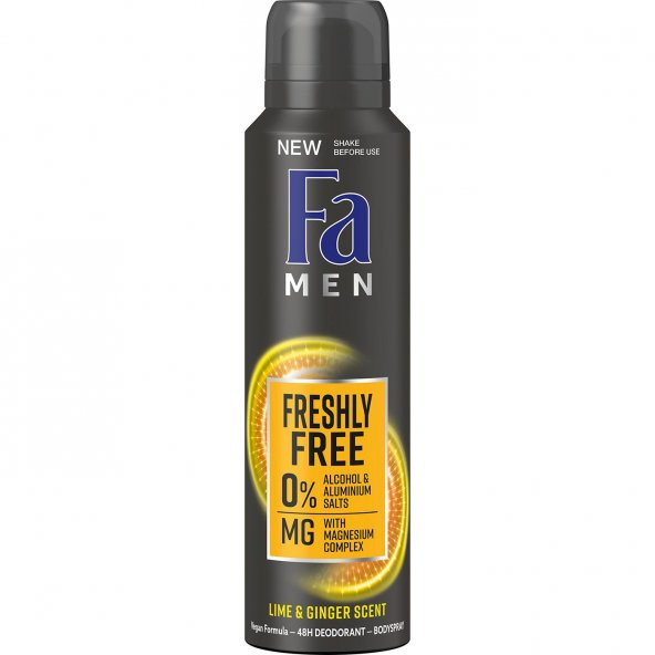 Fa Men Deodorant Freshly Free 150ml Lıme & Gınger ürün görseli 1
