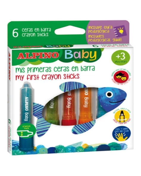 Alpino Baby 6 Renkli 3ü Bir Arada Boya Seti ürün görseli 1