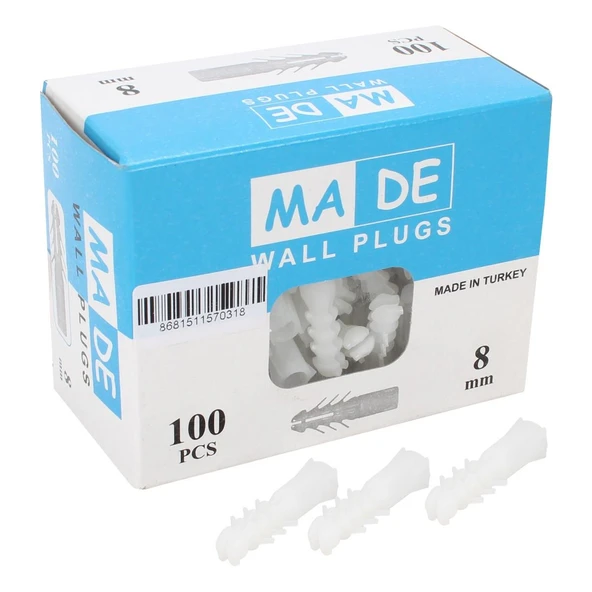 MADE STANDART KUTULU DÜBEL 8 MM  100 ADET ürün görseli 1