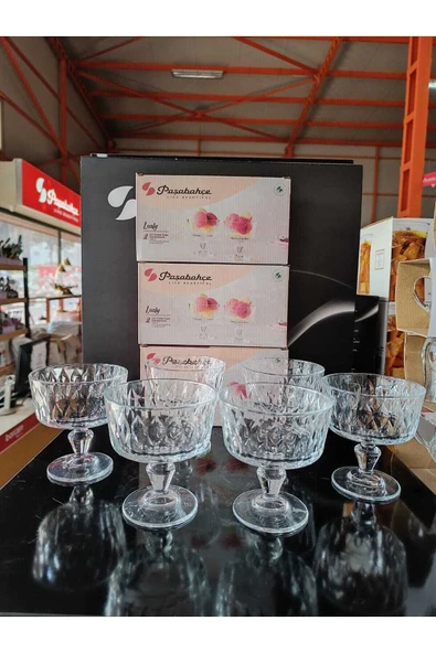 Paşabahçe leafy dondurmalık 6 lı çok amaçlı sunum kasesi ürün görseli 1