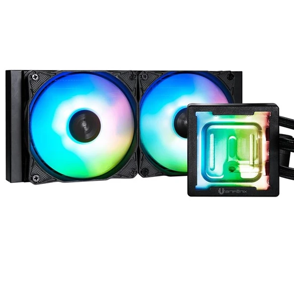BITFENIX 240mm CUBE 240 AIO-240-BB27A-RP ARGB Sıvı Soğutmalı AM5-1851p İşlemci Fanı ürün görseli 1
