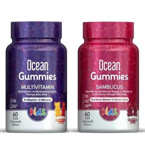 Ocean Gummies Multivitamin + Gummies Sambucus Çiğnenebilir Jel Form ürün görseli 1