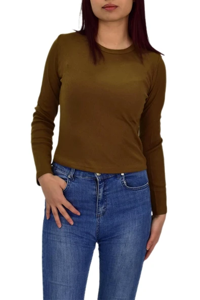 Kadın Uzun Kol  Fitilli Body Tişört  BGL-ST04231 ürün görseli 1