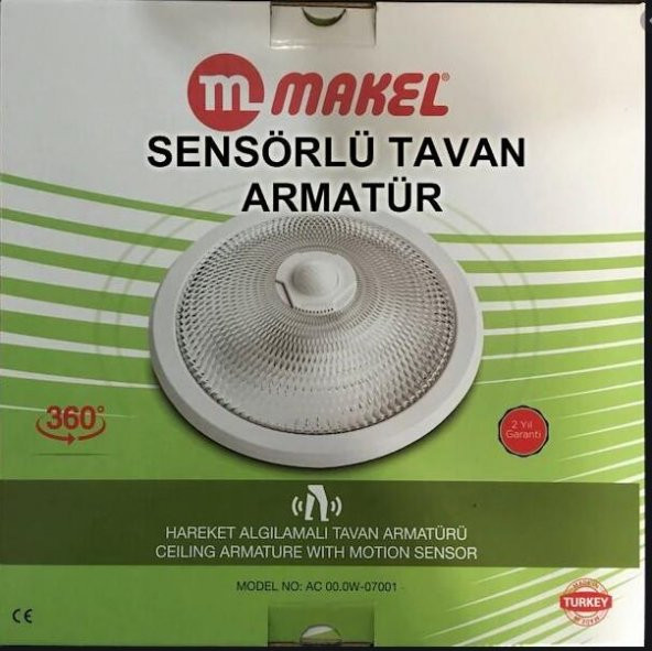 Makel Sensörlü 360 Derece Açılı Tavan Armatürü ürün görseli 1