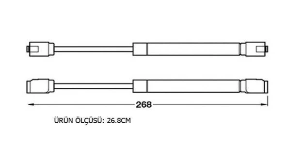 Samet Gazlı Piston 80 Newton Beyaz - Resim 3