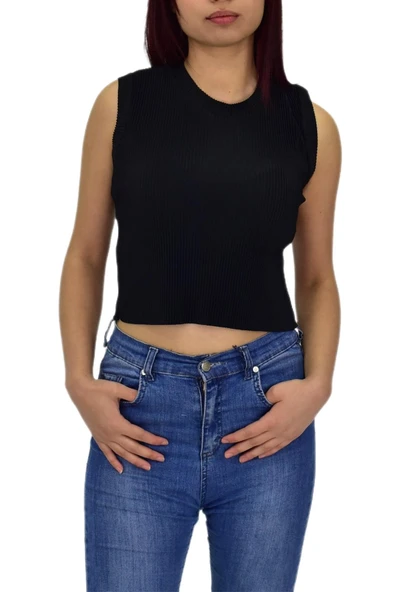 Kadın Askılı Fitilli Crop BGL-ST04298 - Resim 2