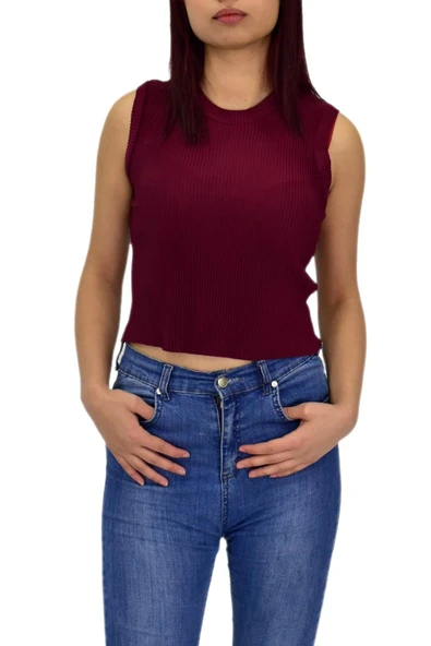 Kadın Askılı Fitilli Crop BGL-ST04298 - Resim 3