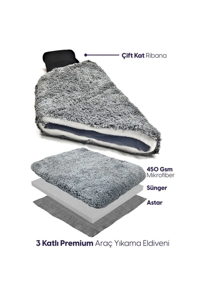 Mikrofiber Oto Yıkama Eldiveni - Araba Yıkama Eldiveni - Resim 3