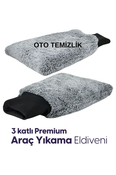 Mikrofiber Oto Yıkama Eldiveni - Profesyonel Yıkama Eldiveni -  Astarlı Araç Yıkama Eldiveni 1 ADET ürün görseli 1