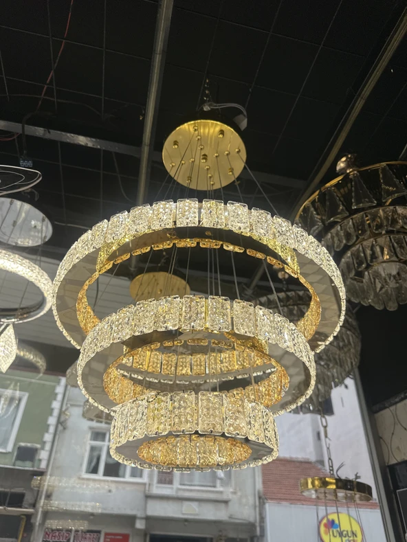 kristal gold avize - Resim 4