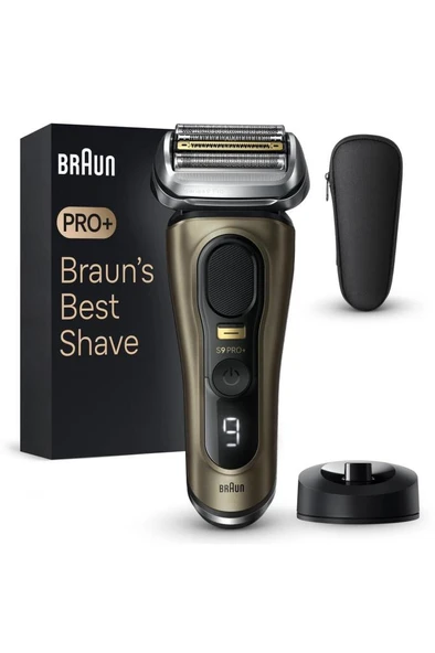 Braun Series 9 PRO+ Elektrikli Tıraş Makinesi, Şarj Standı, Islak ve Kuru, 9519s, Altın Rengi ürün görseli 1