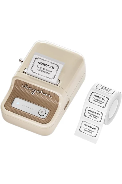 Niimbot B21S Bluetooth Termal Etiket Yazıcı - Krem ürün görseli 1