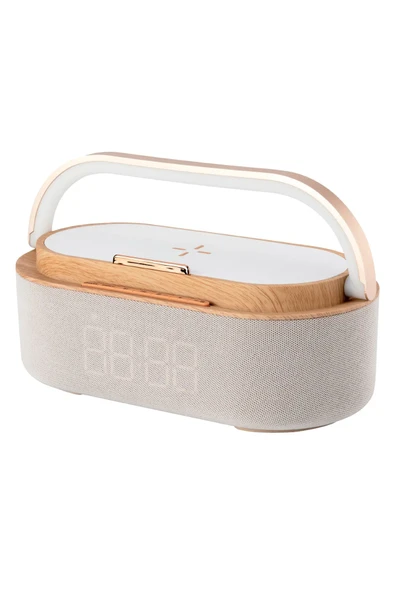 Range Smart Bluetooth Taşıma Kulplu  Led Işıklı Dijital Saat Speaker Hoparlör ( 1+1 Hd Ses sistemi) KL01 ürün görseli 1