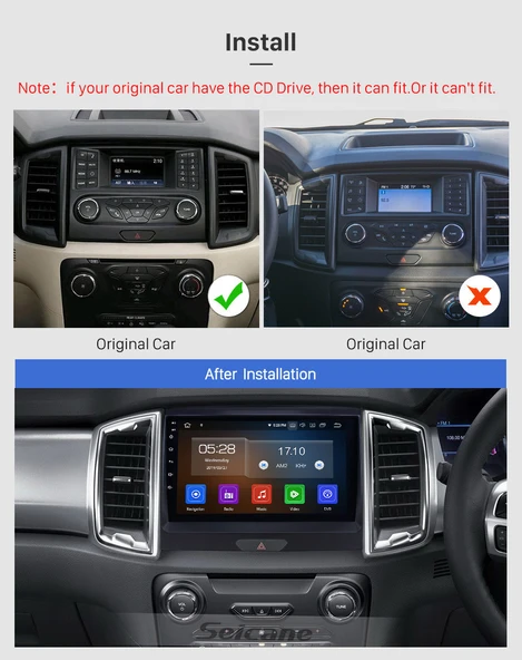 DARWİLL FORD RANGER 2015+ MULTİMEDYA NAVİGASYON USB KAMERA CARPLAYER - Resim 2