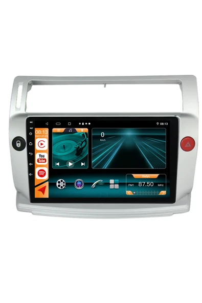 Necvox CITROEN C4 2004-2009 MULTİMEDYA NAVİGASYON USB KAMERA CARPLAYER 4 RAM ürün görseli 1