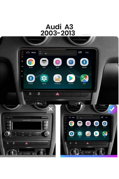 DVNOX AUDI A3/S3 2002-2008 MULTİMEDYA NAVİGASYON USB KAMERA CARPLAYER 6 RAM ürün görseli 1