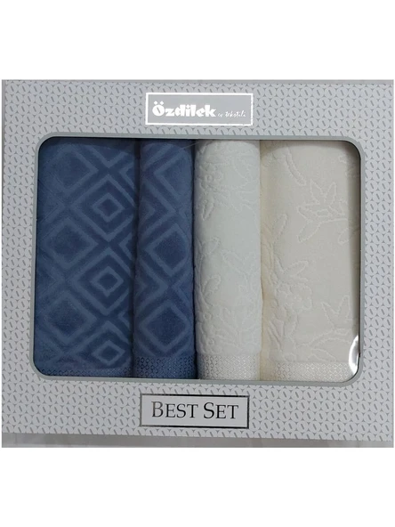 Özdilek Best Set Pastoral Krem-lacivert Hamam Seti  1512 ürün görseli 1