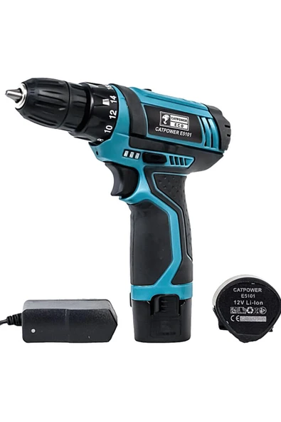 Catpower E5101 Akülü Vidalama 2 Adet Li-ion Akü 12v Çift Vitesli ürün görseli 1