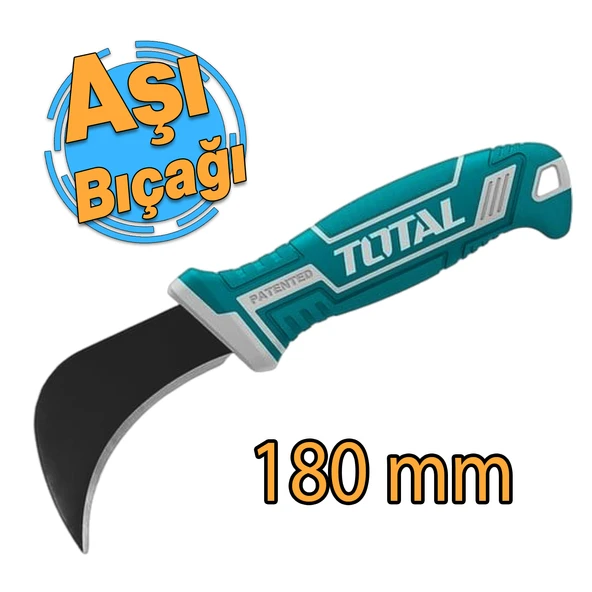 Keskin Aşı Bıçağı Profesyonel Eğri Uçlu Bağ Çakısı 18 cm İzole Saplı Bıçak Kavisli Paslanmaz Çelik ürün görseli 1