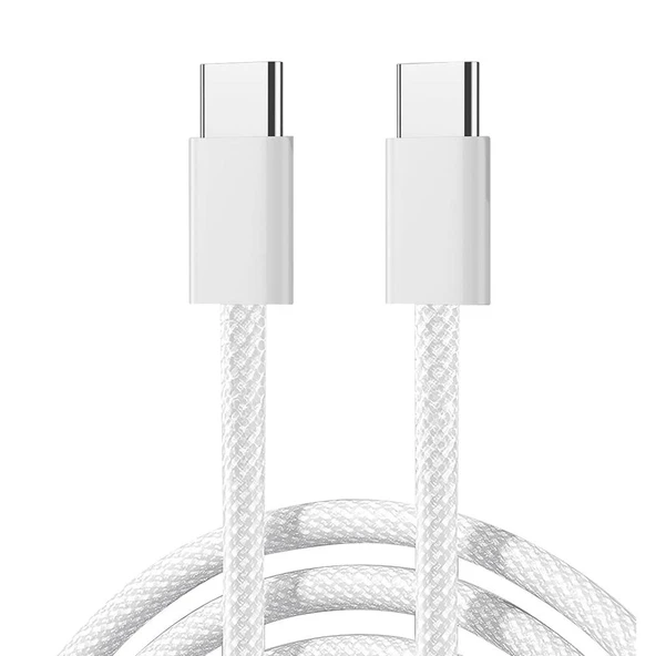 İphone Uyumlu Hasır Yeni Tip Type-c to Type-c Hızlı Şarj Kablosu 60W - S-A45 Jr ürün görseli 1