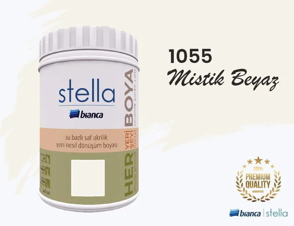 BİANCA STELLA SU BAZLI SAF AKRİLİK BOYA 1 LİTRE MİSTİK BEYAZ ürün görseli 1