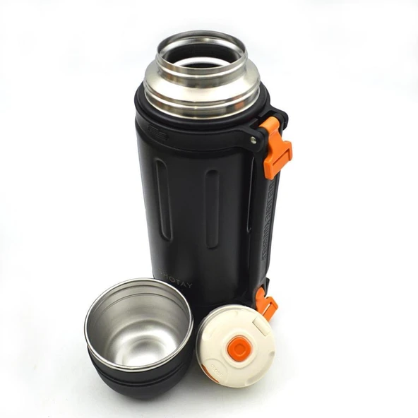Shotay Çelik Termos Take Trip 1200Ml Siyah - Resim 4