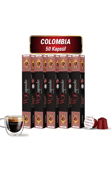 WOC COFFEE WOCapsule Colombia Nespresso Uyumlu Kapsül Kahve 50'li Avantaj Paketi ürün görseli 1