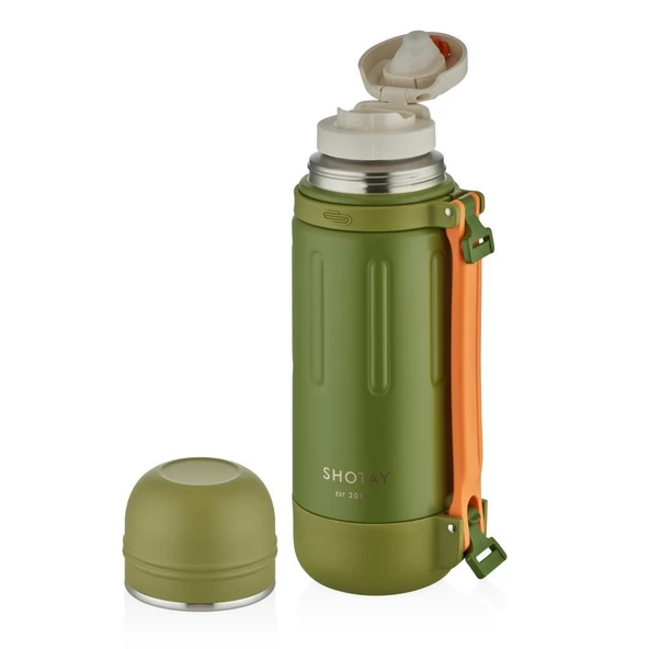 Shotay Çelik Termos Take Trip 1200Ml Yeşil - Resim 2