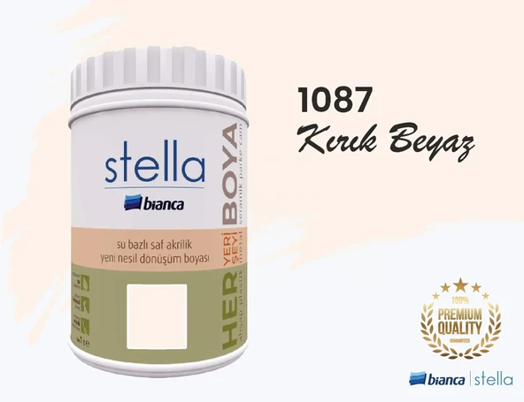 BİANCA STELLA SU BAZLI SAF AKRİLİK BOYA 1 LİTRE KIRIK BEYAZ ürün görseli 1