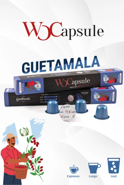 WOC COFFEE Wocapsule Guatemala Nespresso Uyumlu Kapsül Kahve 10'lu Kutu ürün görseli 1
