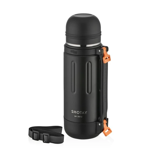 Shotay Çelik Termos Take Trip 1200Ml Siyah ürün görseli 1