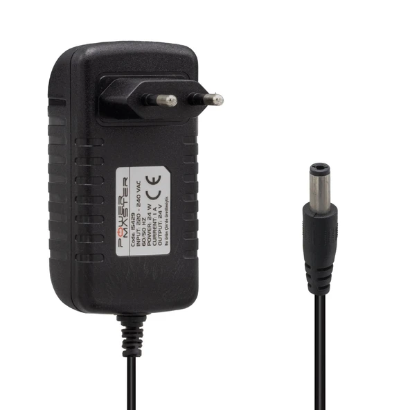 POWERMASTER PM-15429 24 VOLT - 1 AMPER 5.5*2.5 MM UÇLU PRİZ TİPİ PLASTİK KASA ADAPTÖR ürün görseli 1