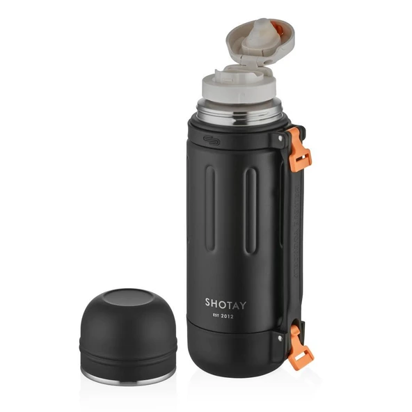 Shotay Çelik Termos Take Trip 1200Ml Siyah - Resim 2