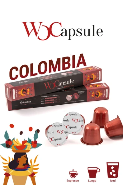 WOC COFFEE Wocapsule Colombia Nespresso Uyumlu Kapsül Kahve 10'lu Kutu ürün görseli 1