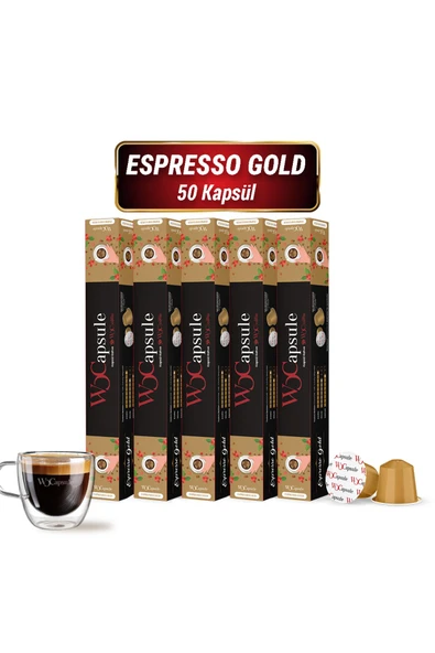 WOC COFFEE WOCapsule Espresso Gold Nespresso Uyumlu Kapsül Kahve 50'li Avantaj Paketi ürün görseli 1