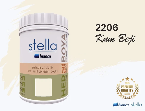 BİANCA STELLA SU BAZLI SAF AKRİLİK BOYA 1 LİTRE KUMBEJİ ürün görseli 1
