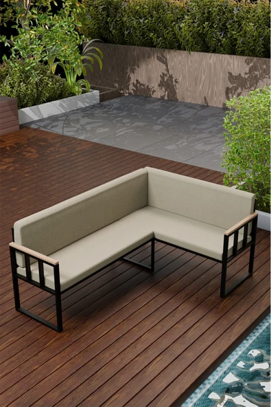 Wood House PARE KÖŞE TAKIMI BEJ (MUTFAK,BAHÇE,BALKON,OTURMA ODASI) ürün görseli 1