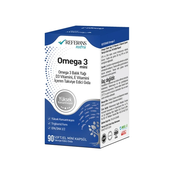 Referans Omega 3,  D3 - E Vitamini 90 Kapsül ürün görseli 1