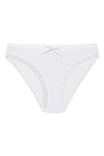 6 Adet Yıldız Bayan Likralı Dantelli Bikini Külot Beyaz 3790 ürün görseli 1