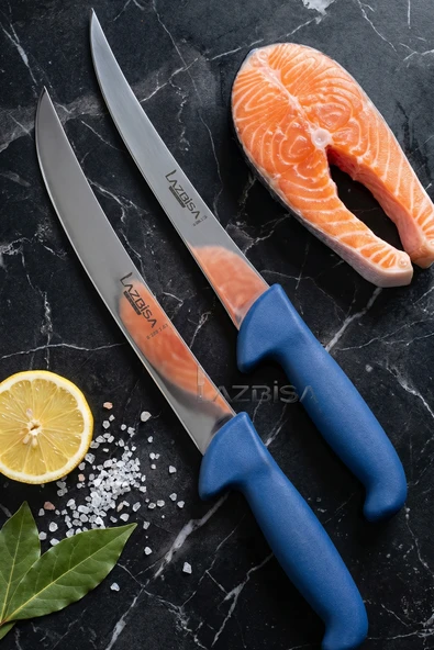 LAZBİSA Blue Serisi Mutfak Bıçak Seti Et Balık Tavuk Açma Bıçağı 2 Li Set ( Mft-896) ürün görseli 1