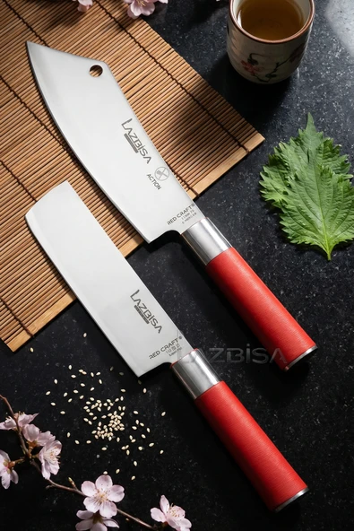 LAZBİSA Red Craft Serisi Mutfak Şef Bıçak Seti Et Ekmek Sebze Bıçağı Günlük Kullanım (MFT-002) ürün görseli 1