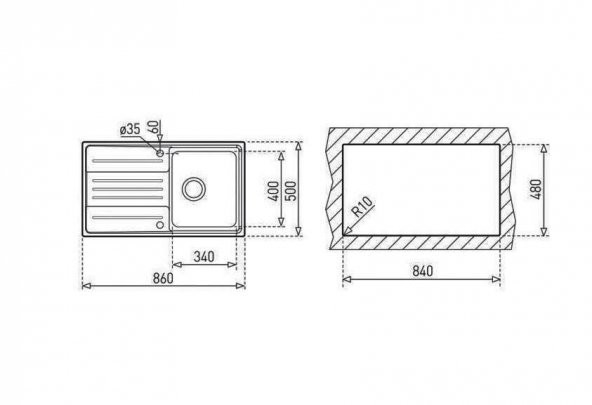 TEKA Stage 45B Paslanmaz Çelik Sol eviye - Resim 2