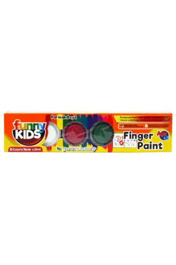 Funny Kids 6 Renk Parmak Boyası 6x25 ml ürün görseli 1