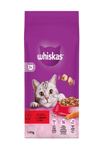 Whiskas Sığır Etli 1,4 Kedi Maması ürün görseli 1