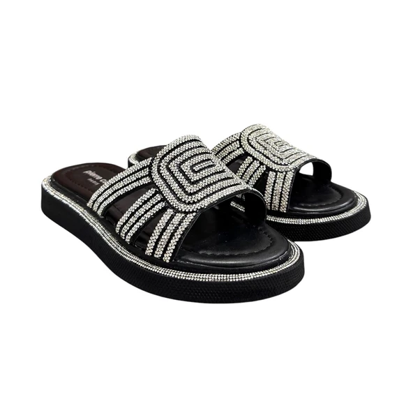 Pierre Cardin Taşlı Şeritli Anatomik Taban Bayan Terlik PC8097 ürün görseli 1