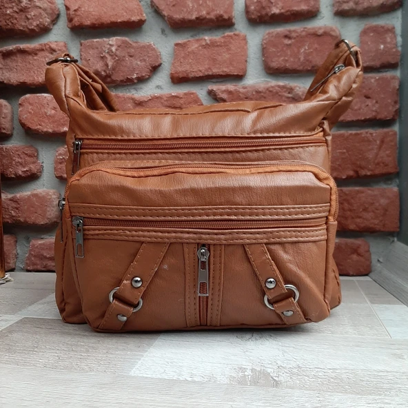 Bayan Çapraz Omuz Çantası Taba Gvn-0094 - Resim 2