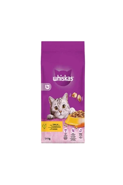 Whiskas Tavuklu Yetişkin Kedi Kuru Maması 1,4 Kg ürün görseli 1
