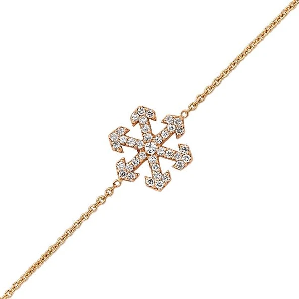 Harem Altın 18 Ayar Altın Pırlanta Kar Tanesi Bileklik 47234-4 ürün görseli 1